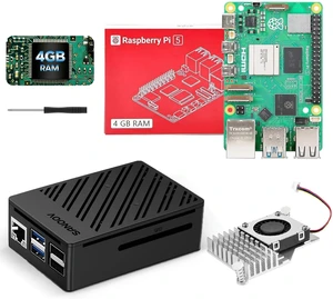 Raspberry Pi 5 4GB Kit 4GB RAM Single-Board Computer with Active Cooler & ABS Case, Starter Kit for IoT, Robotics & Retro Gaming Raspberry Pi 5 4GB Kit 4GB RAM Single-Board Computer with Active Cooler & ABS Case, Starter Kit for IoT, Robotics & Retro Gaming