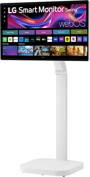 Smart Monitor Swing 32U889SA-W 32-Inch 4K UHD (3840x2160) IPS Touchscreen Wheeled Adjustable Base, HDR10, webOS, Built-In Speaker, HDMI, USB Type-C (White) Smart Monitor Swing 32U889SA-W 32-Inch 4K UHD (3840x2160) IPS Touchscreen Wheeled Adjustable Base, HDR10, webOS, Built-In Speaker, HDMI, USB Type-C (White)