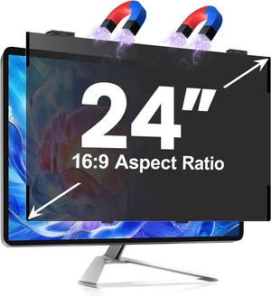 Magnetic 24-Inch Privacy Screen for Frameless 16:9 Computer Monitors Anti Blue Light Filter, Anti-Glare Eye Shield, Adhesive-Free, Easy Installation Magnetic 24-Inch Privacy Screen for Frameless 16:9 Computer Monitors Anti Blue Light Filter, Anti-Glare Eye Shield, Adhesive-Free, Easy Installation