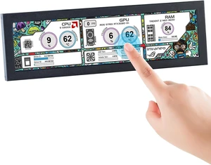8.8-Inch Touchscreen Computer Secondary Screen 1920x480 FHD IPS LCD for PC Case, AIDA64 CPU/GPU Temperature Monitor, Raspberry Pi 8.8-Inch Touchscreen Computer Secondary Screen 1920x480 FHD IPS LCD for PC Case, AIDA64 CPU/GPU Temperature Monitor, Raspberry Pi