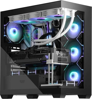DS900 ATX Mid-Tower Gaming PC Case 4 PWM ARGB Fans Pre-Installed, Full-View Dual Tempered Glass, Type-C, 360mm Water Cooling Radiator Support (Black) DS900 ATX Mid-Tower Gaming PC Case 4 PWM ARGB Fans Pre-Installed, Full-View Dual Tempered Glass, Type-C, 360mm Water Cooling Radiator Support (Black)