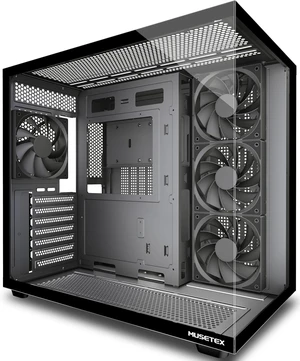 Y6 ATX Mid-Tower PC Case 4 Non-LED Fans Pre-Installed, Type-C, 270° Full-View Tempered Glass (Black) Y6 ATX Mid-Tower PC Case 4 Non-LED Fans Pre-Installed, Type-C, 270° Full-View Tempered Glass (Black)