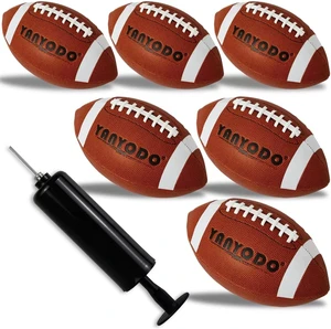 6-Pack Junior Size 6 Footballs with Textured Grip Kids Youth Practice, Match & Scrimmage Play, Indoors/Outdoors All-Weather Use, Pump Included 6-Pack Junior Size 6 Footballs with Textured Grip Kids Youth Practice, Match & Scrimmage Play, Indoors/Outdoors All-Weather Use, Pump Included