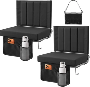 2-Pack Stadium Seats with Back Support Padded Bleacher Chairs (Black) 2-Pack Stadium Seats with Back Support Padded Bleacher Chairs (Black)