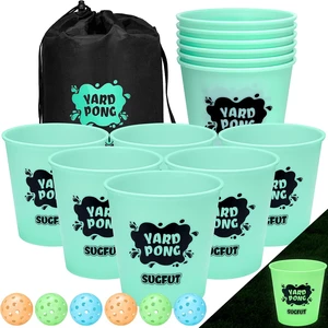 Glow-in-the-Dark Yard Pong Outdoor Game 12 Buckets & 6 Balls, Backyard Toss Game for Adults, Family & Kids Glow-in-the-Dark Yard Pong Outdoor Game 12 Buckets & 6 Balls, Backyard Toss Game for Adults, Family & Kids