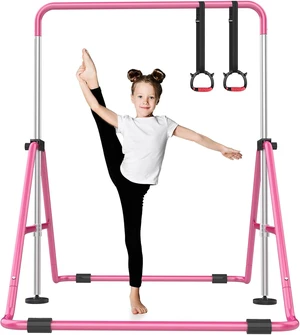 Foldable Gymnastics Bar for Kids 5-Height Adjustable, for Home Foldable Gymnastics Bar for Kids 5-Height Adjustable, for Home