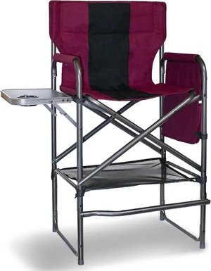 30" Tall Director's Chair with Side Table 400 lbs Bar-Height Folding Camping Chair with Cup Holder & Footrest, for Makeup Artists & Outdoor Events (Wine Red/Black) 30" Tall Director's Chair with Side Table 400 lbs Bar-Height Folding Camping Chair with Cup Holder & Footrest, for Makeup Artists & Outdoor Events (Wine Red/Black)