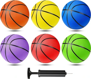 6-Pack Bulk Rubber Basketballs with Pump 6-Pack Bulk Rubber Basketballs with Pump