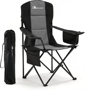 Oversized Folding Camping Chairs Portable Heavy-Duty Outdoor Padded High-Back Chair with Cup Holder, Cooler Bag, Lumbar Support & Side Pocket for Beach, Lawn, Picnic, Backpacking, Fishing Oversized Folding Camping Chairs Portable Heavy-Duty Outdoor Padded High-Back Chair with Cup Holder, Cooler Bag, Lumbar Support & Side Pocket for Beach, Lawn, Picnic, Backpacking, Fishing