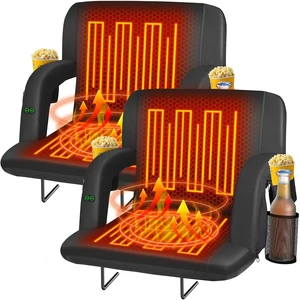 Heated Stadium Seats for Bleachers with Back Support 21" 2-Pack (Black) Heated Stadium Seats for Bleachers with Back Support 21" 2-Pack (Black)