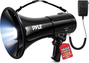 Megaphone PA Bullhorn Speaker Built-in Siren, 50-Watt Rechargeable Battery, 10-Sec Record for Football, Baseball, Basketball, Cheerleading, Coaches & Safety Drills Megaphone PA Bullhorn Speaker Built-in Siren, 50-Watt Rechargeable Battery, 10-Sec Record for Football, Baseball, Basketball, Cheerleading, Coaches & Safety Drills