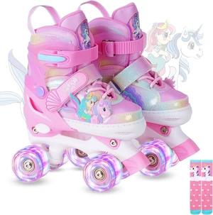 Girls Roller Skates for Kids Ages 3-12 Adjustable Light-Up Skates for Toddlers & Beginners, Unicorn Mermaid Rainbow Gift for Indoor/Outdoor Sports Girls Roller Skates for Kids Ages 3-12 Adjustable Light-Up Skates for Toddlers & Beginners, Unicorn Mermaid Rainbow Gift for Indoor/Outdoor Sports