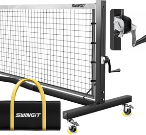 Pro Pickleball Net with Wheels Hand-Crank Tension System, 22ft IFP Regulation Size, Heavy-Duty Anti-Sag Frame, Locking Wheels for Outdoor Court & Indoor Gym Pro Pickleball Net with Wheels Hand-Crank Tension System, 22ft IFP Regulation Size, Heavy-Duty Anti-Sag Frame, Locking Wheels for Outdoor Court & Indoor Gym