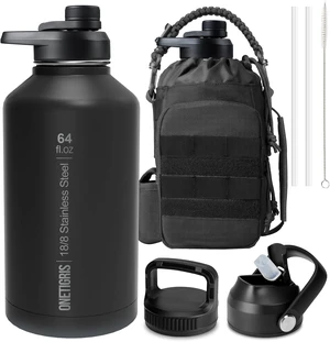 64oz Tactical Insulated Water Bottle 3 Lids & MOLLE Pouch 64oz Tactical Insulated Water Bottle 3 Lids & MOLLE Pouch