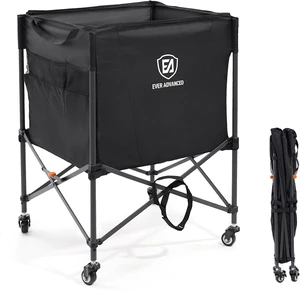 Collapsible Rolling Ball Storage Cart with Lockable Wheels, 33x22.8in/45x25in Garage Sports Equipment Organizer for Volleyball, Basketball, Tennis, Toys & Multi-Sport Gym Collapsible Rolling Ball Storage Cart with Lockable Wheels, 33x22.8in/45x25in Garage Sports Equipment Organizer for Volleyball, Basketball, Tennis, Toys & Multi-Sport Gym