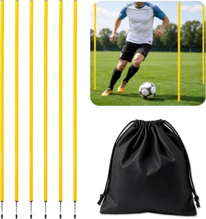 6 Pcs 5 FT Adjustable Soccer Agility Poles Speed & Agility Training Sticks with Steel Ground Nails for Football, Basketball, Horse & Dog Practice 6 Pcs 5 FT Adjustable Soccer Agility Poles Speed & Agility Training Sticks with Steel Ground Nails for Football, Basketball, Horse & Dog Practice