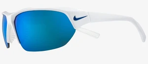 Skylon Ace Sunglasses White Frame, Grey with Blue Mirror Lens Tint, EV1125-104 Skylon Ace Sunglasses White Frame, Grey with Blue Mirror Lens Tint, EV1125-104