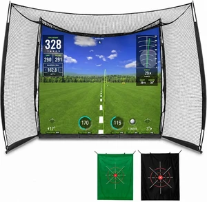 Golf Hitting Net with Projection Screen 11 ft W x 8 ft H Golf Hitting Net with Projection Screen 11 ft W x 8 ft H
