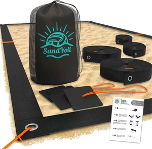 Portable 2 Inch Beach Volleyball Boundary Lines for Sand Official Court Size (52.6' x 26.3') with Sand Anchors/Metal Stakes & Net Bag Portable 2 Inch Beach Volleyball Boundary Lines for Sand Official Court Size (52.6' x 26.3') with Sand Anchors/Metal Stakes & Net Bag