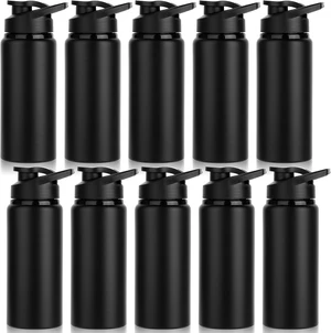 20oz Sports Aluminum Water Bottles 10 Pack Bulk with Snap Lids, Leak-Proof Reusable for Travel, Camping, Gym, Hiking & Fishing (Black) 20oz Sports Aluminum Water Bottles 10 Pack Bulk with Snap Lids, Leak-Proof Reusable for Travel, Camping, Gym, Hiking & Fishing (Black)