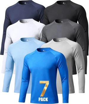 Men's Long Sleeve Sun Protection Shirts 7 Pack Base Layer Men's Long Sleeve Sun Protection Shirts 7 Pack Base Layer