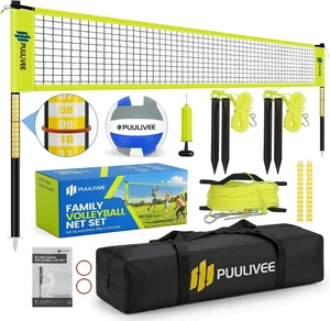 32ft/16ft Outdoor Volleyball Net Set for Backyard, Beach & Grass 32ft/16ft Outdoor Volleyball Net Set for Backyard, Beach & Grass
