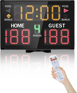 Electronic Basketball Scoreboard with Buzzer & Remote Portable Battery Powered Digital Score Keeper for Sports Games Electronic Basketball Scoreboard with Buzzer & Remote Portable Battery Powered Digital Score Keeper for Sports Games