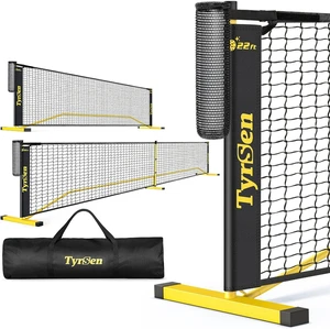 Portable Pickleball Net 22 FT Regulation & 11 FT Half Court, 2-in-1 with Ball Collector & Carry Bag for Driveway, Garage & Backyard Portable Pickleball Net 22 FT Regulation & 11 FT Half Court, 2-in-1 with Ball Collector & Carry Bag for Driveway, Garage & Backyard