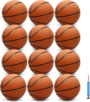 Official Size 7 Basketball Balls 29.5" 12 Pack Inflatable with Pump for Men, Outdoor, Indoor or Training, Mens Adult Basketball (Orange) Official Size 7 Basketball Balls 29.5" 12 Pack Inflatable with Pump for Men, Outdoor, Indoor or Training, Mens Adult Basketball (Orange)