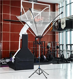 Basketball Rebounder with Rotating Track Shot Trainer with Net Return System for Efficient Training, Indoor & Outdoor, Easy Assembly & Storage Basketball Rebounder with Rotating Track Shot Trainer with Net Return System for Efficient Training, Indoor & Outdoor, Easy Assembly & Storage