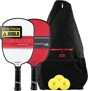 Agassi/GRAF Champion Pickleball Set with Paddles, Balls & Sling Bag Sandblasted Agassi Shape Racket with Extended Sweet Spot, UPA-A Certified, USAP Approved, NFC Chip Enabled Agassi/GRAF Champion Pickleball Set with Paddles, Balls & Sling Bag Sandblasted Agassi Shape Racket with Extended Sweet Spot, UPA-A Certified, USAP Approved, NFC Chip Enabled