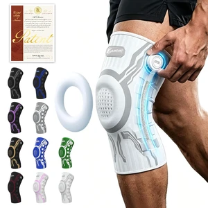 Knob Knee Brace for Pain Relief Compression Knee Sleeve with Patella Gel Pad & Side Stabilizers for Workout, Arthritis, Joint Pain & Meniscus Tear (White,Left,Medium,Single) Knob Knee Brace for Pain Relief Compression Knee Sleeve with Patella Gel Pad & Side Stabilizers for Workout, Arthritis, Joint Pain & Meniscus Tear (White,Left,Medium,Single)