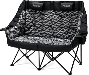 High Back Padded Double Camping Loveseat Chair Adjustable Pillows, Cup Holders & Wine Racks, Heavy Duty 2 Person Lawn Chair for Outdoor, Sports, Beach & Fishing High Back Padded Double Camping Loveseat Chair Adjustable Pillows, Cup Holders & Wine Racks, Heavy Duty 2 Person Lawn Chair for Outdoor, Sports, Beach & Fishing