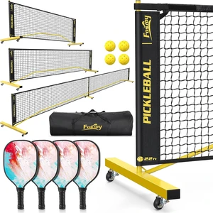 Pickleball Net Set with 4 Paddles & Pickleballs 6FT/11FT/22FT Pickleball Net Set with 4 Paddles & Pickleballs 6FT/11FT/22FT