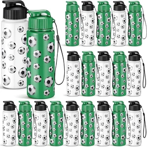 Soccer Water Bottles 20 Pcs Bulk, Black, White & Green Soccer Water Bottles 20 Pcs Bulk, Black, White & Green
