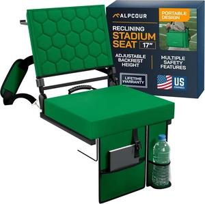 Folding Reclining Stadium Seats with Back Support & Cushion for Bleachers Bleacher Chair for Football, Camping, Kayak, Canoe, Paddle Board, Concerts & Sports Events Folding Reclining Stadium Seats with Back Support & Cushion for Bleachers Bleacher Chair for Football, Camping, Kayak, Canoe, Paddle Board, Concerts & Sports Events