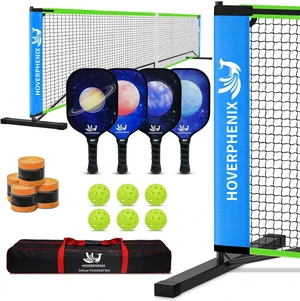 Portable 22FT Pickleball Net Set with Paddle Set of 4 Portable 22FT Pickleball Net Set with Paddle Set of 4