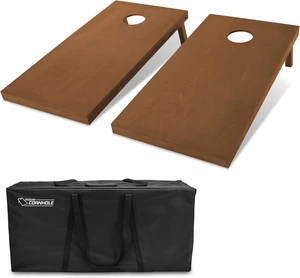 Regulation Size 4 ft x 2 ft Wooden Cornhole Board Set, Dark Brown Finish Includes Carrying Case Regulation Size 4 ft x 2 ft Wooden Cornhole Board Set, Dark Brown Finish Includes Carrying Case