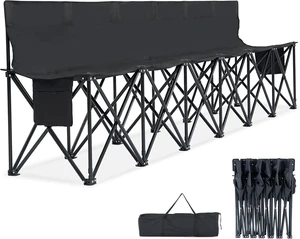 Folding 6-Seat Portable Team Soccer Bench w/Backrest Folding 6-Seat Portable Team Soccer Bench w/Backrest
