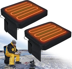 2 Pcs Portable Heated Backless Stadium Seat Cushion Pad 2 Pcs Portable Heated Backless Stadium Seat Cushion Pad