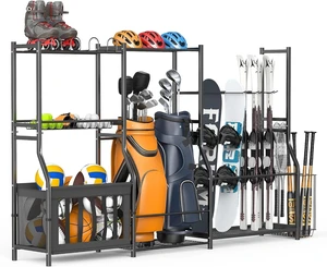 Freestanding Ski Rack Garage Sports Equipment Organizer Stand Freestanding Ski Rack Garage Sports Equipment Organizer Stand