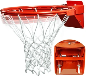 Heavy Duty 18 Inch Professional Basketball Rim Replacement with Nylon Net, Indoor/Outdoor Standard Goal Reinforced Mounting Bracket Fits 5"x5", 5"x4", 5"x3" & 4"x3" Backboards Heavy Duty 18 Inch Professional Basketball Rim Replacement with Nylon Net, Indoor/Outdoor Standard Goal Reinforced Mounting Bracket Fits 5"x5", 5"x4", 5"x3" & 4"x3" Backboards