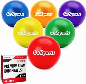 Set of 6 Soft Skin Foam Playground Dodgeballs with Mesh Carry Bag Set of 6 Soft Skin Foam Playground Dodgeballs with Mesh Carry Bag