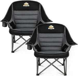 2 Pack Oversized Padded Camping Lawn Chair for Adults 2 Pack Oversized Padded Camping Lawn Chair for Adults