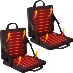 2 Pcs Portable USB-Powered Heated Stadium Seat Cushion, 3-Level Adjustable Foldable Bleacher Chair Pad for Sport Events, Camping & Indoor, Power Bank Not Included 2 Pcs Portable USB-Powered Heated Stadium Seat Cushion, 3-Level Adjustable Foldable Bleacher Chair Pad for Sport Events, Camping & Indoor, Power Bank Not Included