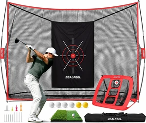 10 x 7 ft Golf Hitting Practice Net Set with Chipping Net 10 x 7 ft Golf Hitting Practice Net Set with Chipping Net