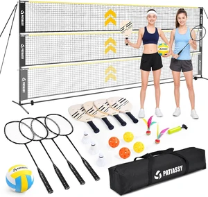 3-in-1 Adjustable-Height Volleyball, Badminton & Pickleball Net Set 3-in-1 Adjustable-Height Volleyball, Badminton & Pickleball Net Set