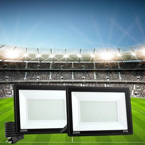 2 Pack 200W LED Flood Lights, 25000 LM Super Bright, IP66 Waterproof 6000K Daylight White for Patio, Yard, Garden & Playground 2 Pack 200W LED Flood Lights, 25000 LM Super Bright, IP66 Waterproof 6000K Daylight White for Patio, Yard, Garden & Playground