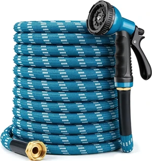 2026 Upgraded 50 ft Kink-Free Flexible Garden Hose with 10-Pattern Spray Nozzle, Leak-Proof, Ultra Lightweight & Durable for Yard, Lawn & Outdoor, Blue & White 2026 Upgraded 50 ft Kink-Free Flexible Garden Hose with 10-Pattern Spray Nozzle, Leak-Proof, Ultra Lightweight & Durable for Yard, Lawn & Outdoor, Blue & White