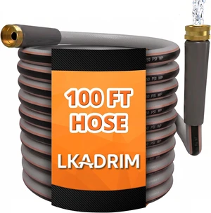100FT 1/2" Non-Expandable Lightweight Hybrid Garden Hose with Solid Brass Fittings, Flexible, Tangle & Leak Resistant for Backyard, Garden, Car Washing & Outdoor Use 100FT 1/2" Non-Expandable Lightweight Hybrid Garden Hose with Solid Brass Fittings, Flexible, Tangle & Leak Resistant for Backyard, Garden, Car Washing & Outdoor Use